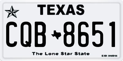 TX license plate CQB8651