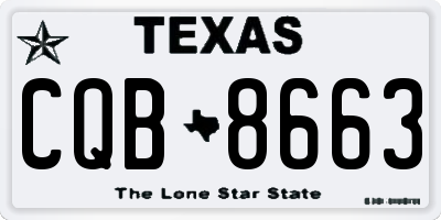 TX license plate CQB8663