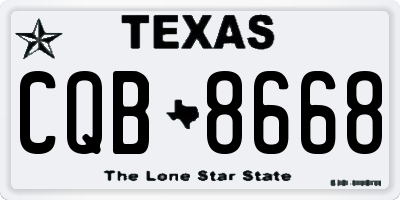 TX license plate CQB8668