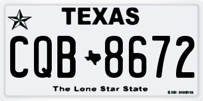 TX license plate CQB8672