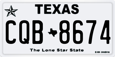TX license plate CQB8674