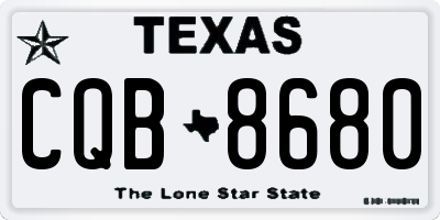 TX license plate CQB8680