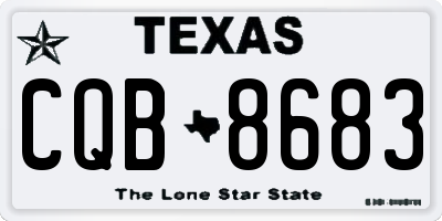 TX license plate CQB8683