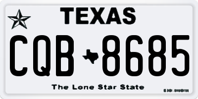 TX license plate CQB8685