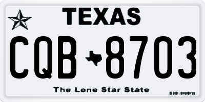 TX license plate CQB8703