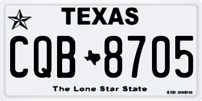 TX license plate CQB8705