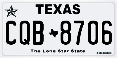 TX license plate CQB8706