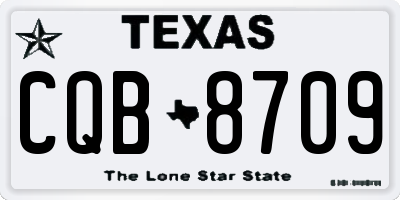 TX license plate CQB8709