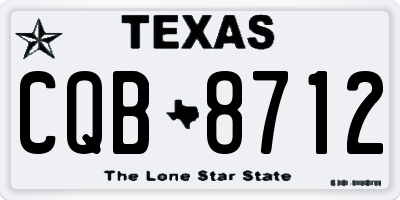 TX license plate CQB8712