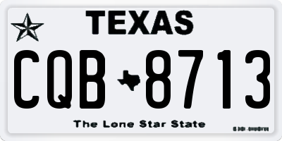 TX license plate CQB8713
