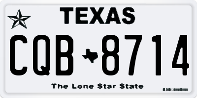 TX license plate CQB8714