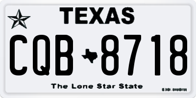 TX license plate CQB8718