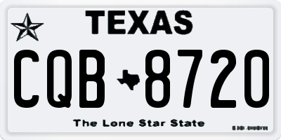 TX license plate CQB8720