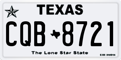TX license plate CQB8721