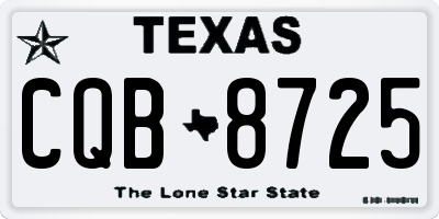 TX license plate CQB8725