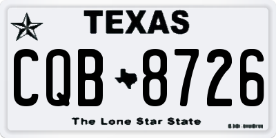 TX license plate CQB8726
