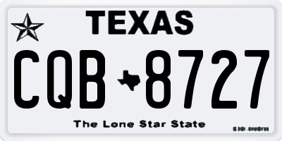 TX license plate CQB8727