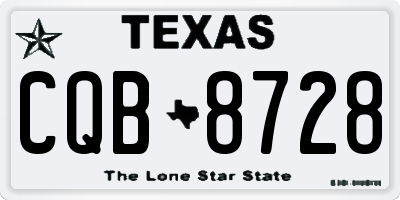 TX license plate CQB8728
