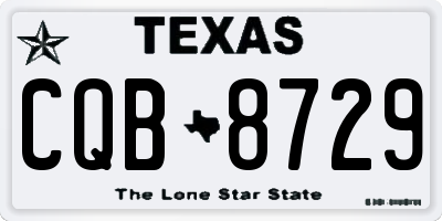 TX license plate CQB8729
