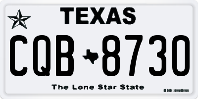 TX license plate CQB8730