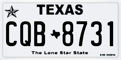 TX license plate CQB8731