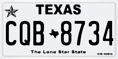 TX license plate CQB8734
