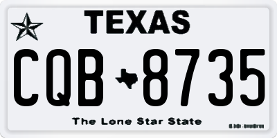 TX license plate CQB8735