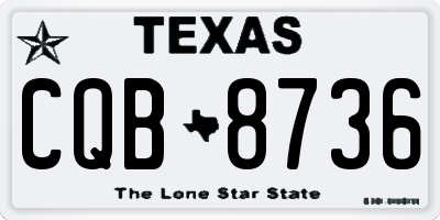 TX license plate CQB8736