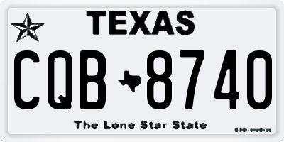 TX license plate CQB8740