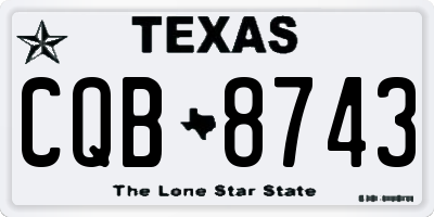 TX license plate CQB8743