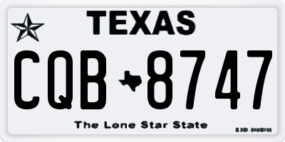 TX license plate CQB8747