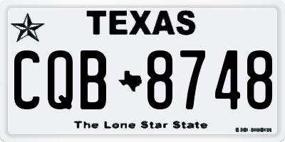 TX license plate CQB8748