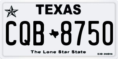 TX license plate CQB8750