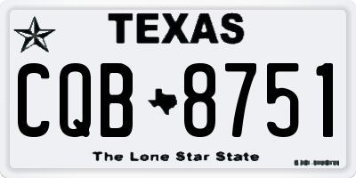 TX license plate CQB8751