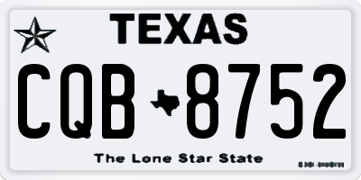 TX license plate CQB8752