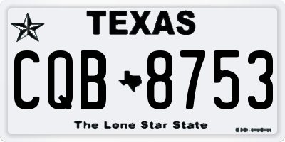 TX license plate CQB8753