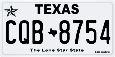TX license plate CQB8754