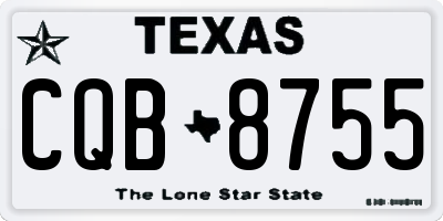 TX license plate CQB8755