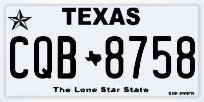 TX license plate CQB8758