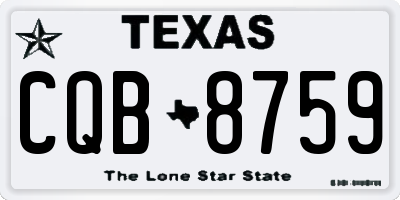 TX license plate CQB8759
