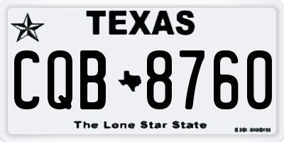 TX license plate CQB8760