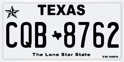 TX license plate CQB8762