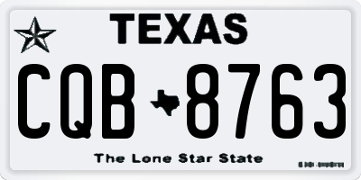 TX license plate CQB8763
