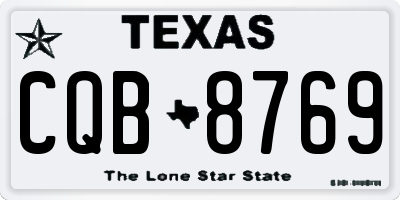 TX license plate CQB8769