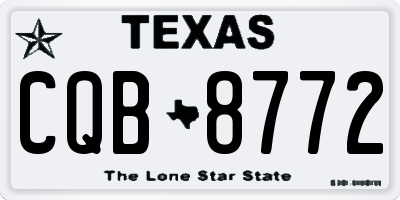 TX license plate CQB8772