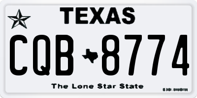 TX license plate CQB8774