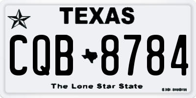 TX license plate CQB8784