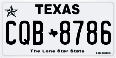 TX license plate CQB8786