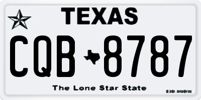 TX license plate CQB8787