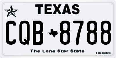 TX license plate CQB8788